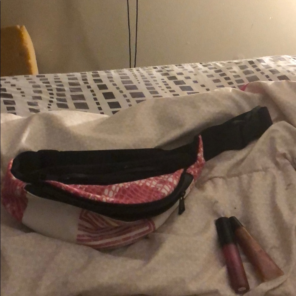 fanny pack and lip gloss